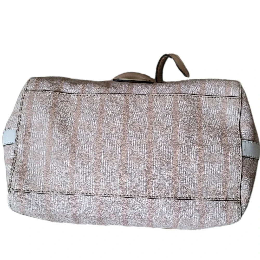 GUESS Y2K Jasleen Box Satchel Doctor Purse Monogram Pink Crossbody Handbag Charm
